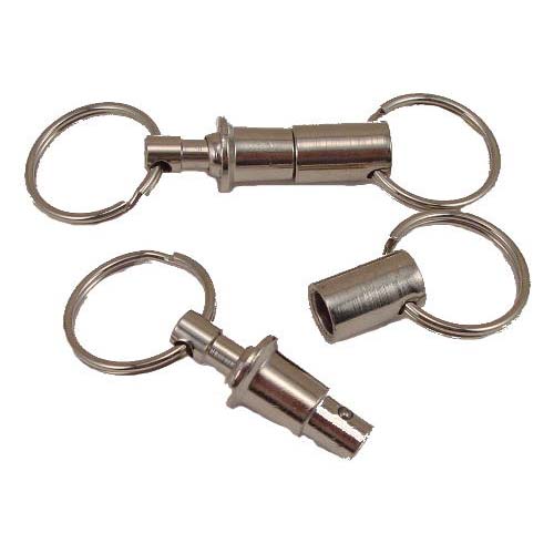Pull Apart Two Part Key Chain in Chrome
