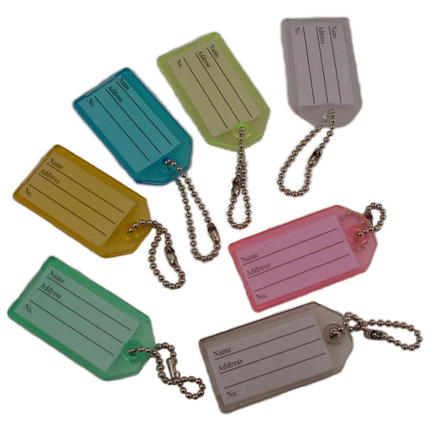 Key Identifier Tag Plastic Keytag with Bead Chain Keyring