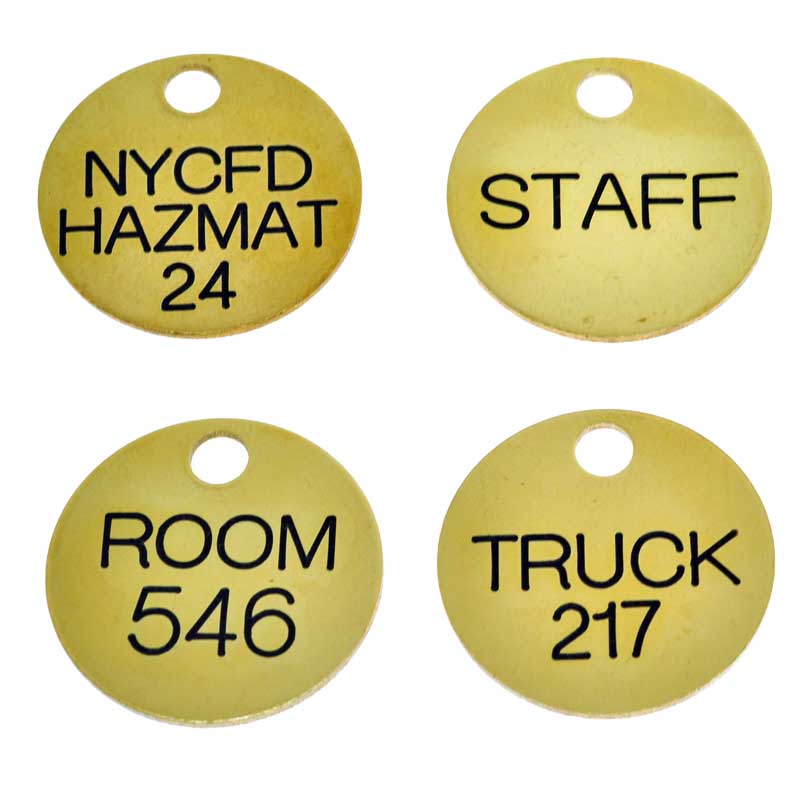1.25 Inch Solid Brass Key Tag Custom Engraved