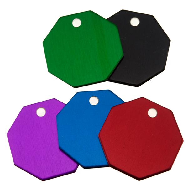 Octagon Aluminum Key Tags