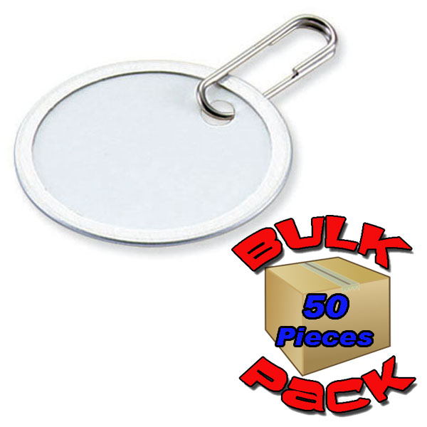 Metal Rim Paper Tag with Clip 1.25 Inch BULK PACK of 50