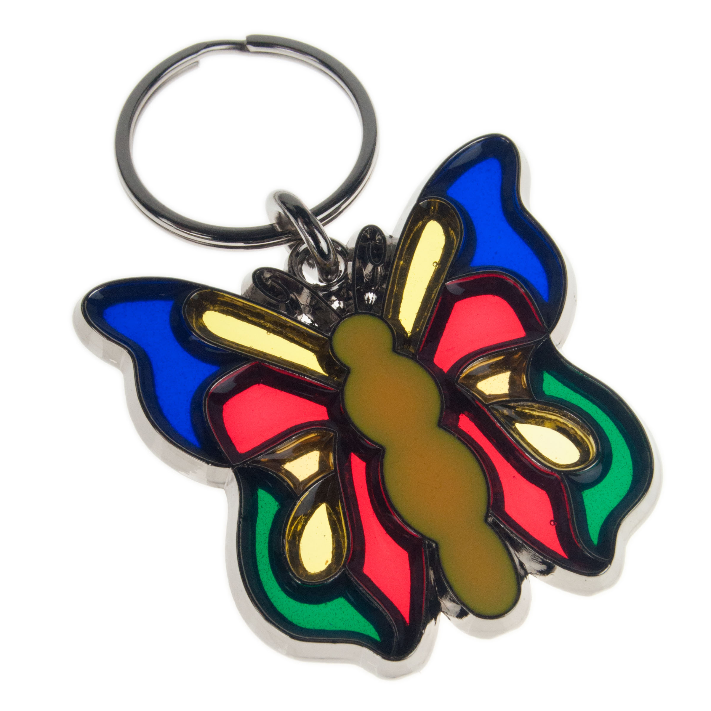 Stained Glass Butterfly Shape Key Ring