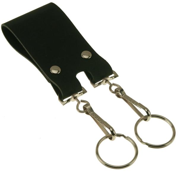 Leather Belt Key Holder Double Hooks Riveted