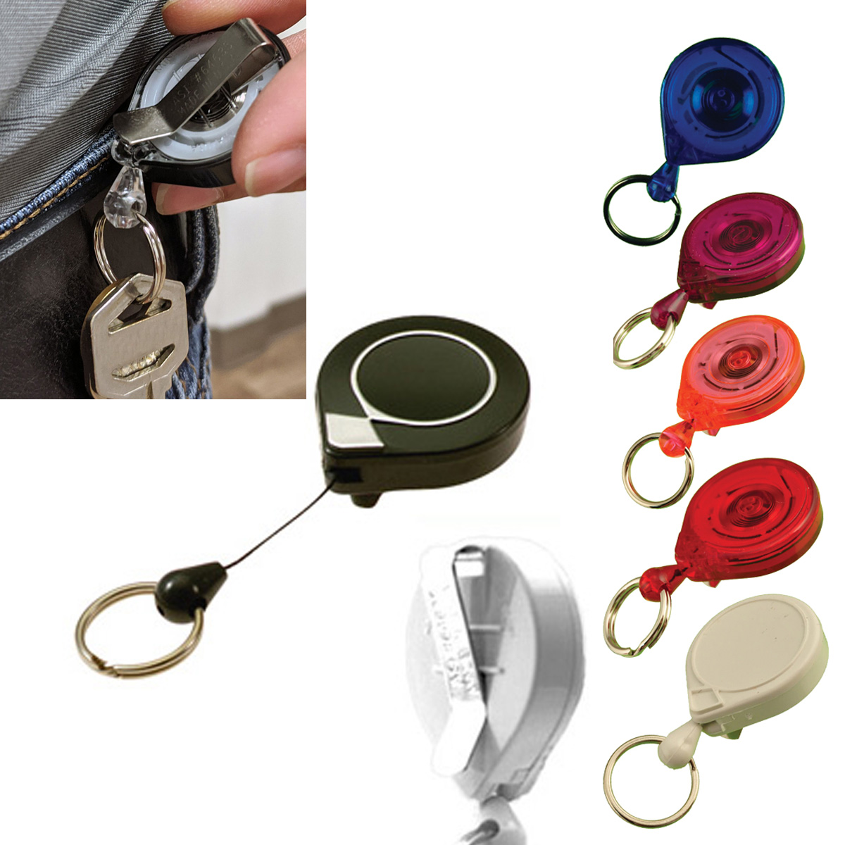 Mini KeyBak Key Retractor Clip On