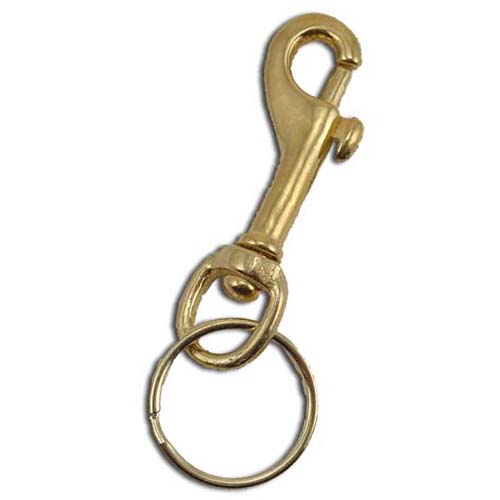 Heavy Duty Medium Snap Clip Key Ring Solid Brass