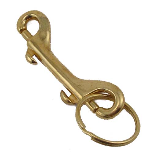 Heavy Duty Double End Snap Clip Key Ring Solid Brass