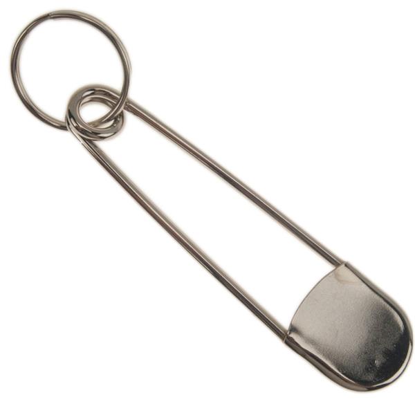 Chrome Jumbo Safety Pin Key Ring