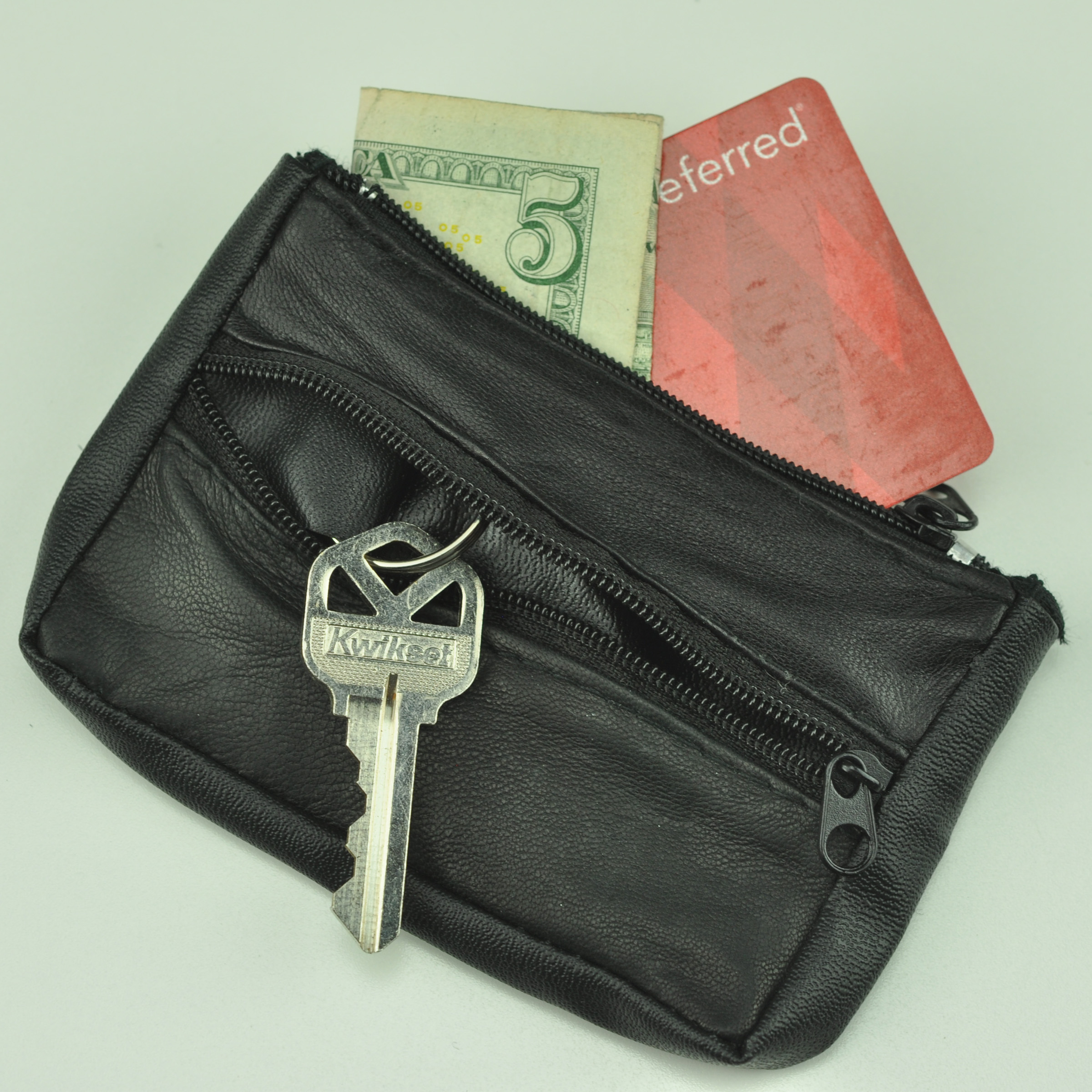 Soft Leather Like Key Case with Split Key Ring