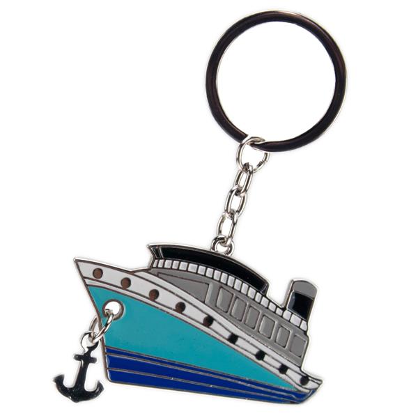 Cruise Ship Keychain with Anchor