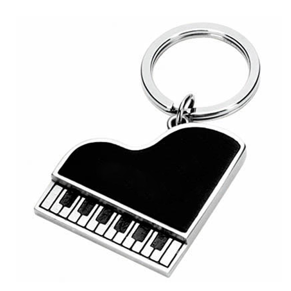 Custom Engraved Piano Keychain Black