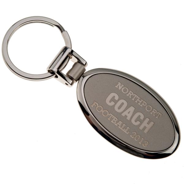 Custom Engraved Silver Oval with Insert