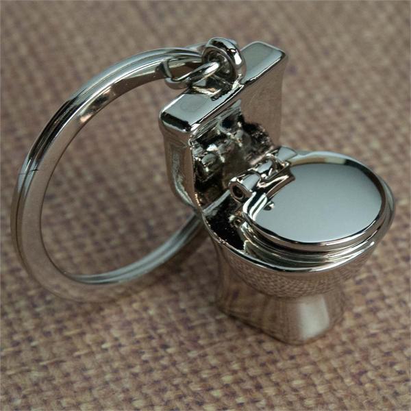 Chrome Throne Toilet Bowl Keyring