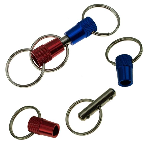 Three Way Pull Apart Three Ring Key Ring (Anodized Ends)