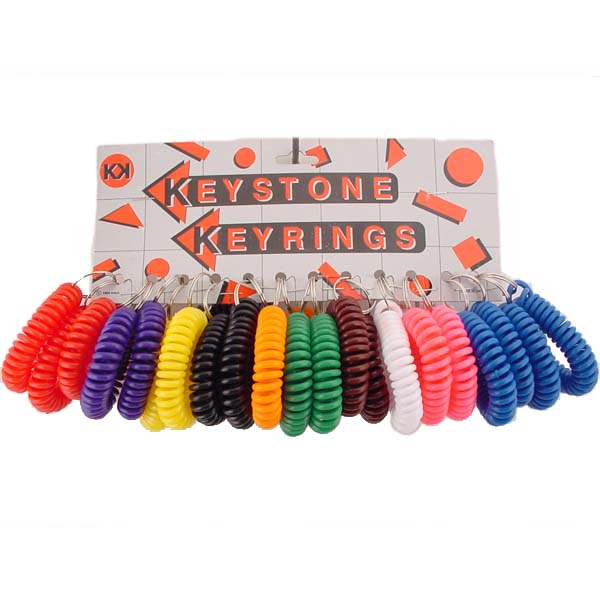 Wrist Coil Key Chain with Keyring Bulk Pack