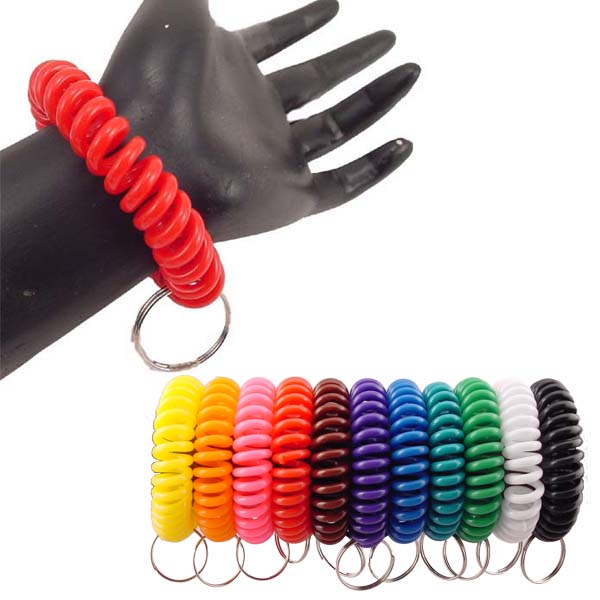 Wrist Coil Key Holders And Wristband Keychains Wrist Coil Key Chain With Keyring