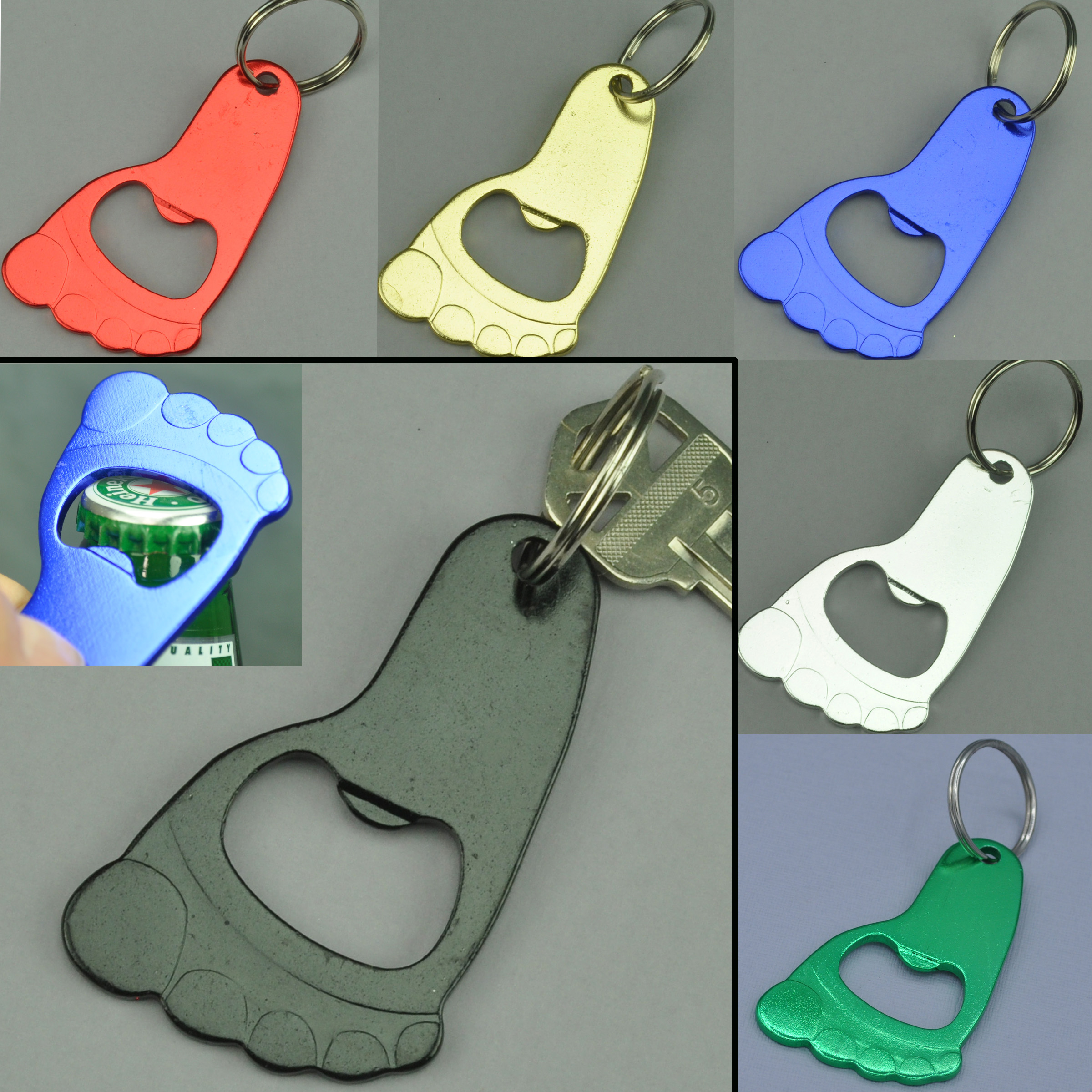 Bottle Opener Keychain Barefoot Foot Shape