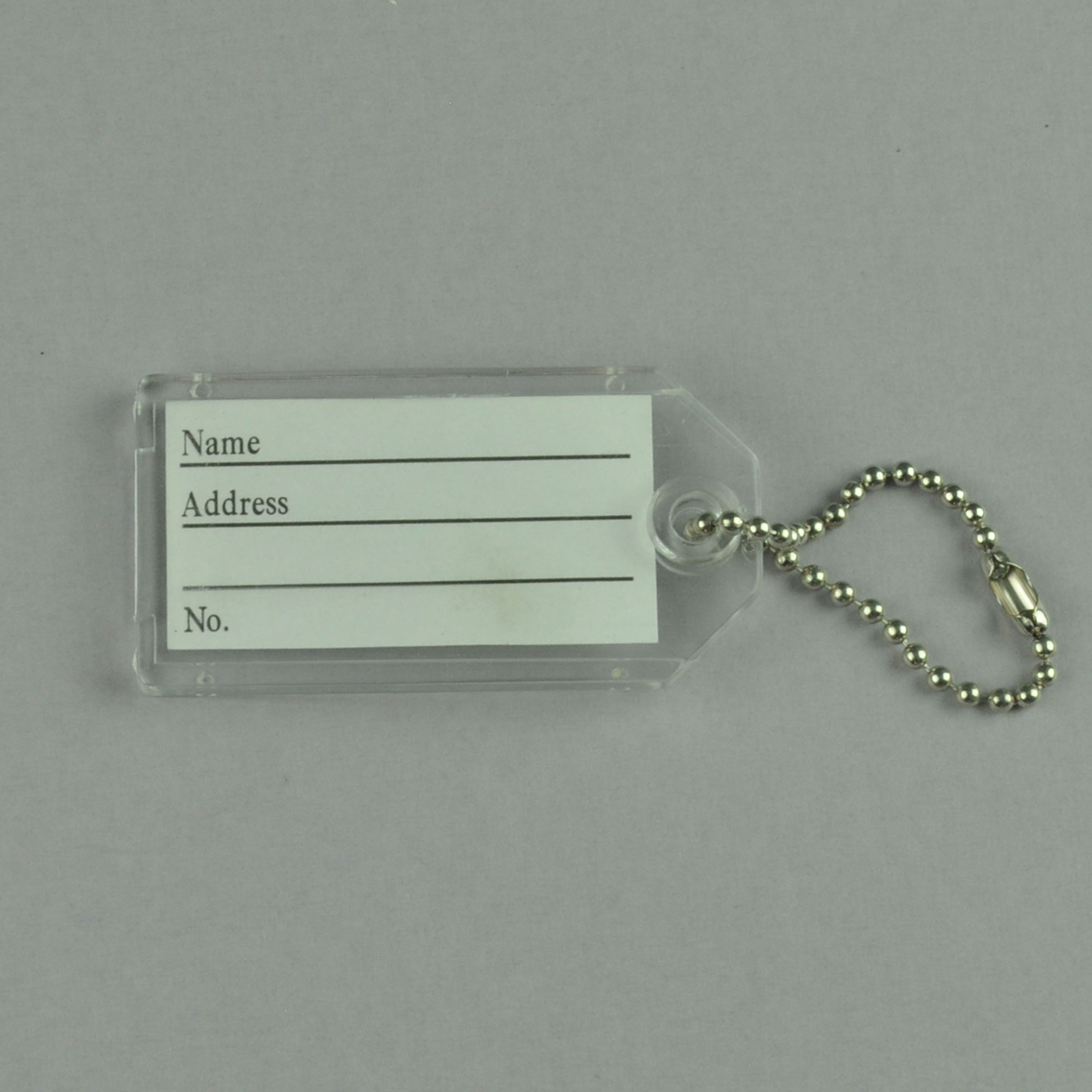 Key Identifier Tag Plastic Keytag with Bead Chain Keyring