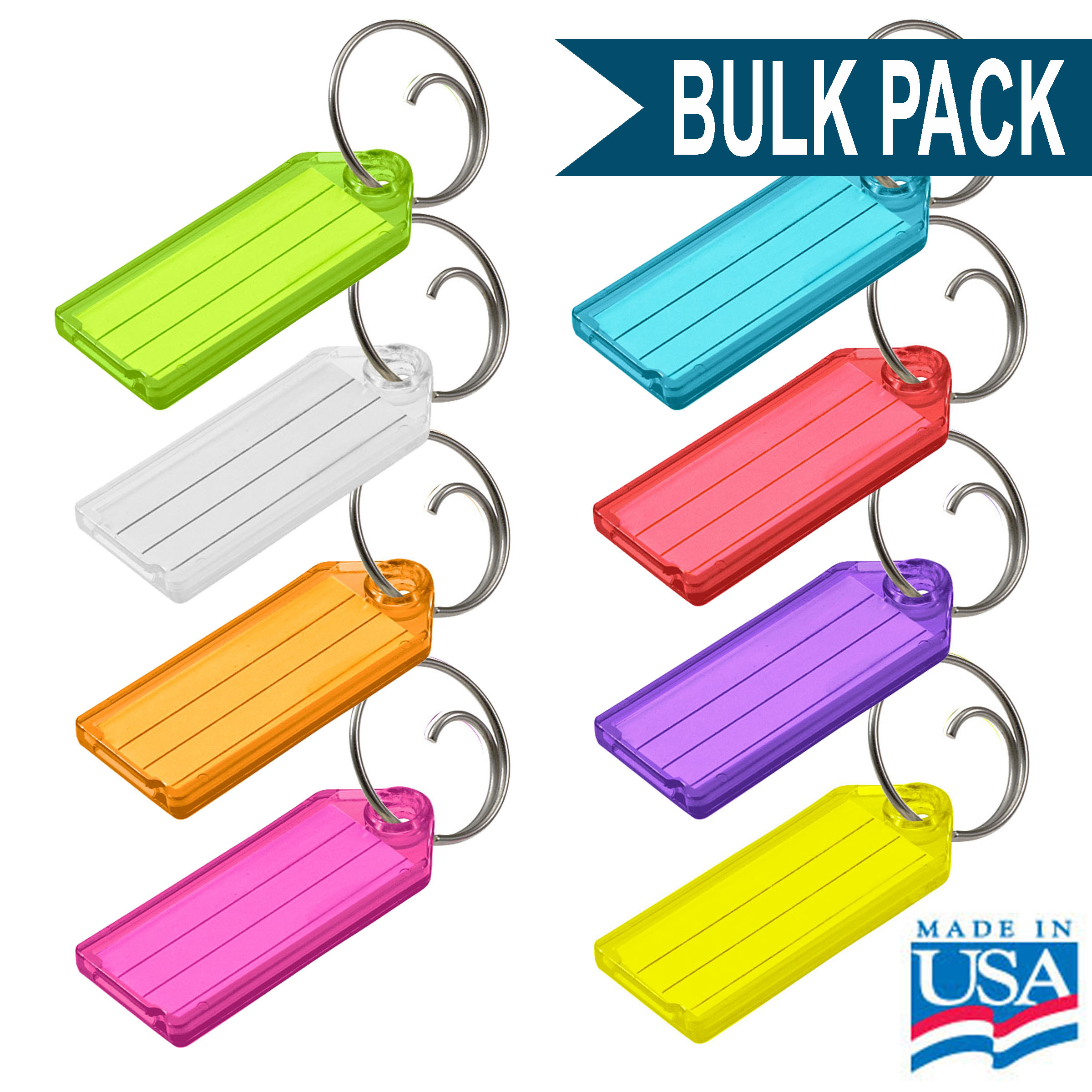 Standard Key Tag with Tang Ring BULK PACK of 100