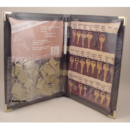 48 Tag Key Organizer Book Velcro Tags