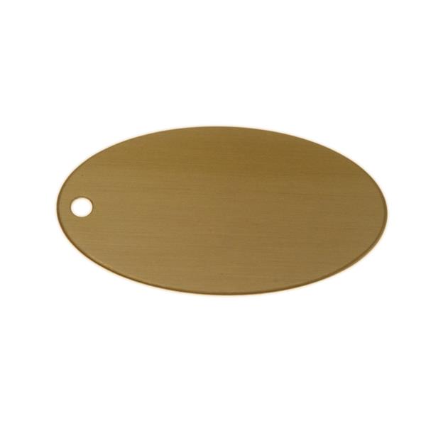 Lacquered Brass Oval Tag 2.5 Inch x 1.375 Inch Blank