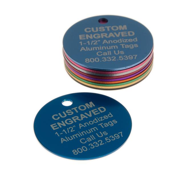 Large Aluminum Tag 1 1/2 Inch CUSTOM ENGRAVED