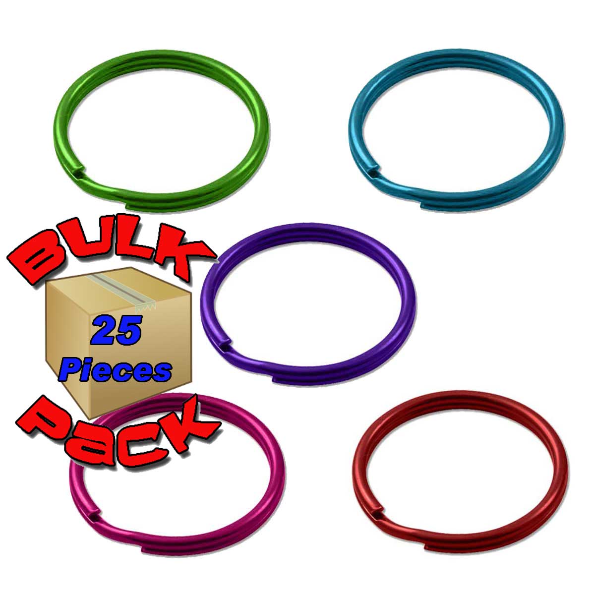 Color Split Key Rings BULK PACK of 25