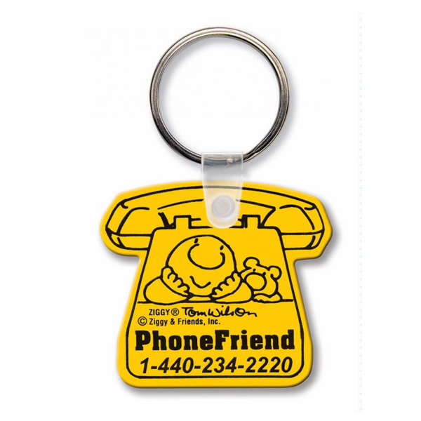 Custom Printed Soft Touch Key Ring Telephone